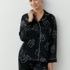 OmD 0232D LOVE Пижама принт. жен. (Рубашка+Брюки прямые), PL