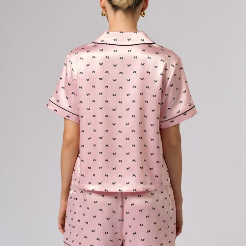 snl-600877_b2 OmD 0320D PINK LOVE Пижама принт. жен.(Рубашка укороченная +шорты), PL
