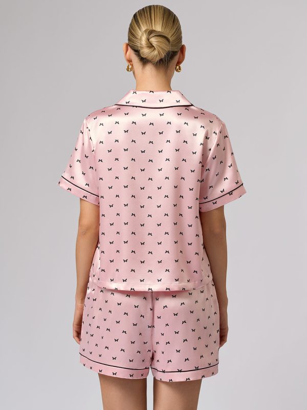 snl-600877_b2 OmD 0320D PINK LOVE Пижама принт. жен.(Рубашка укороченная +шорты), PL