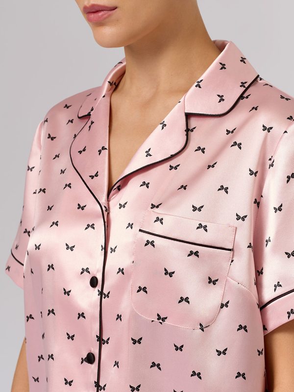 snl-600877_b3 OmD 0320D PINK LOVE Пижама принт. жен.(Рубашка укороченная +шорты), PL