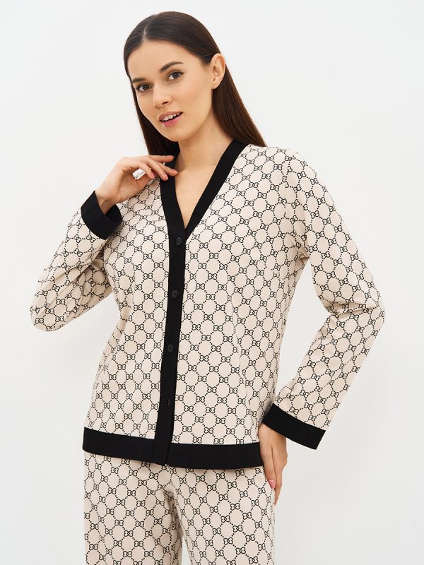 snl-628672_b3 OmD 0232D ALTA MODA Пижама принт. жен. (Рубашка+Брюки прямые), CO