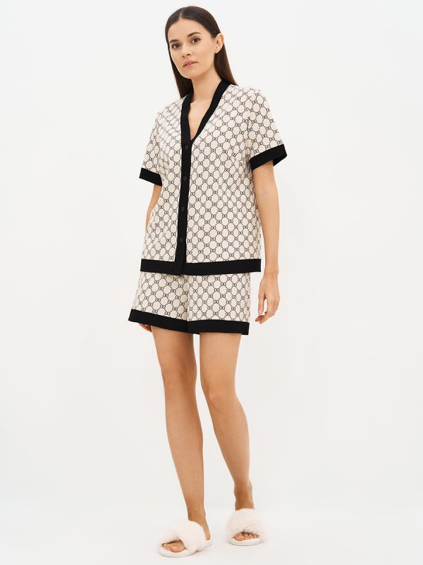 snl-628674_b3 OmD 0240D ALTA MODA Пижама принт. жен. (Рубашка кор.рукав+Шорты), CO