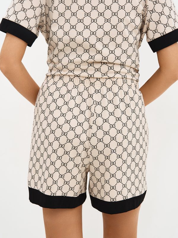 snl-628674_b6 OmD 0240D ALTA MODA Пижама принт. жен. (Рубашка кор.рукав+Шорты), CO